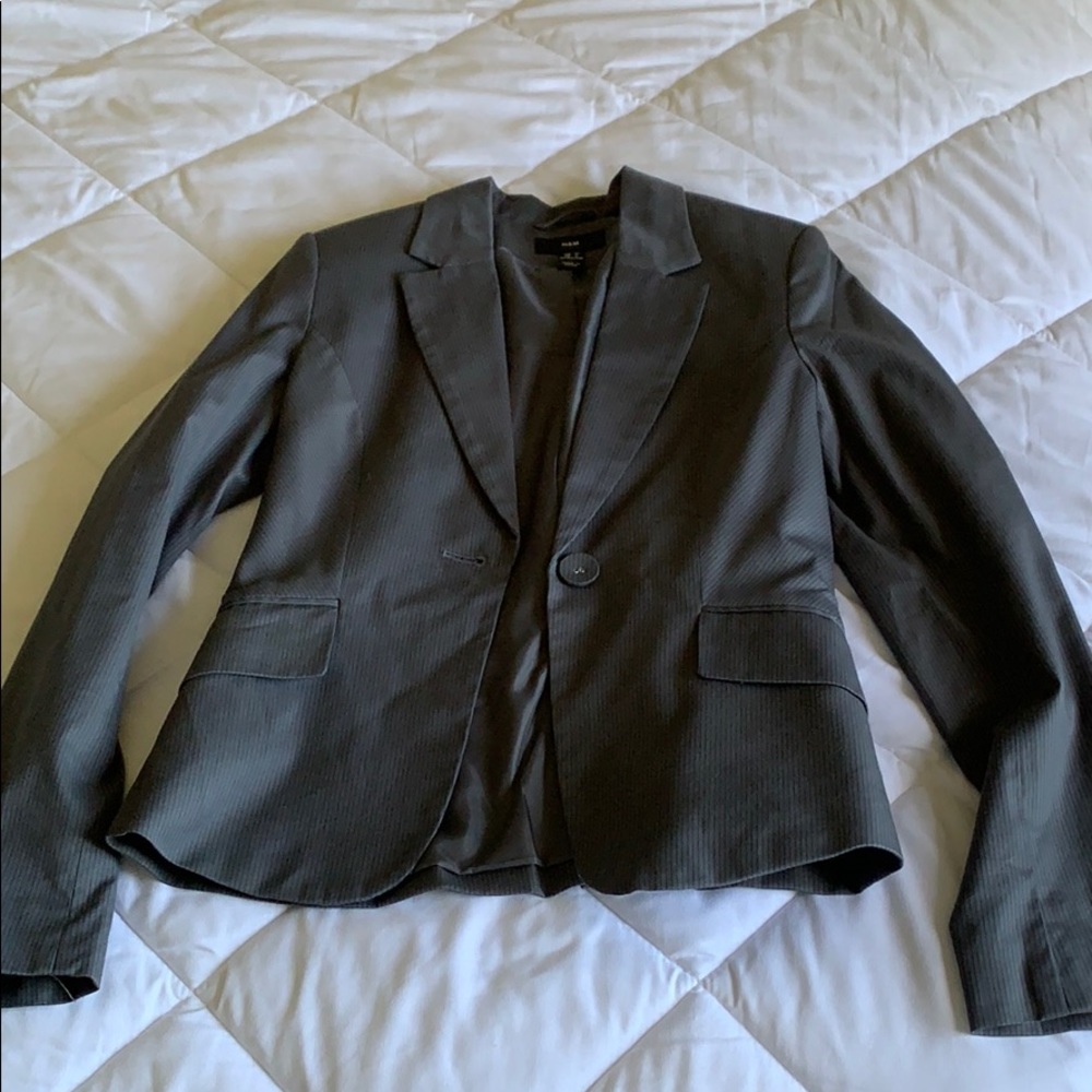 Slate gray striped blazer